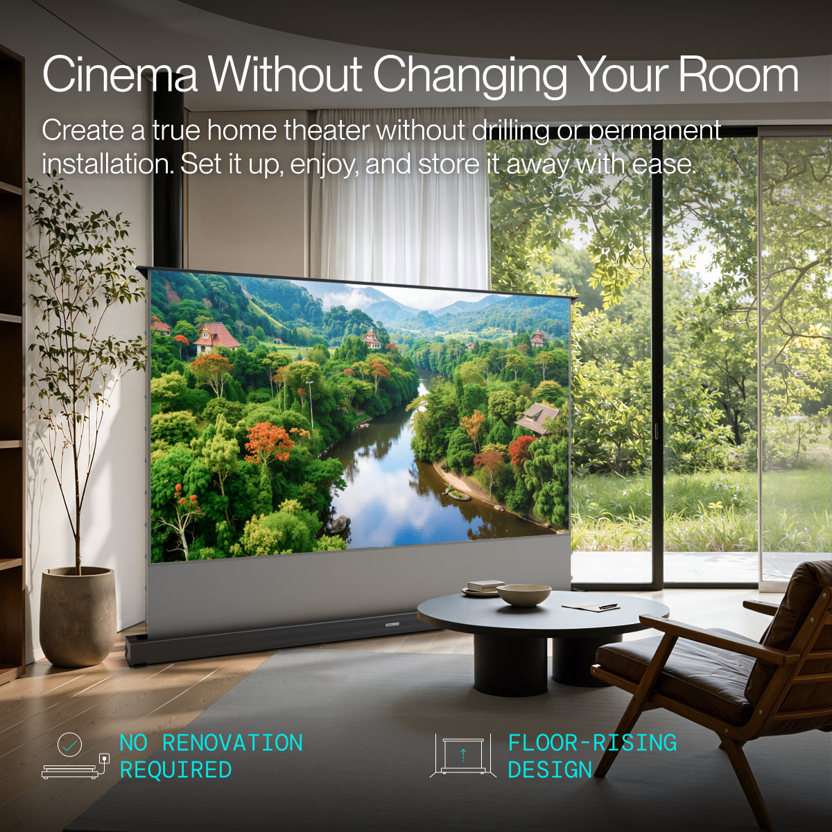 AWOL Valerion CineContrast Motorized Floor-Rising Matte Gray Screen
