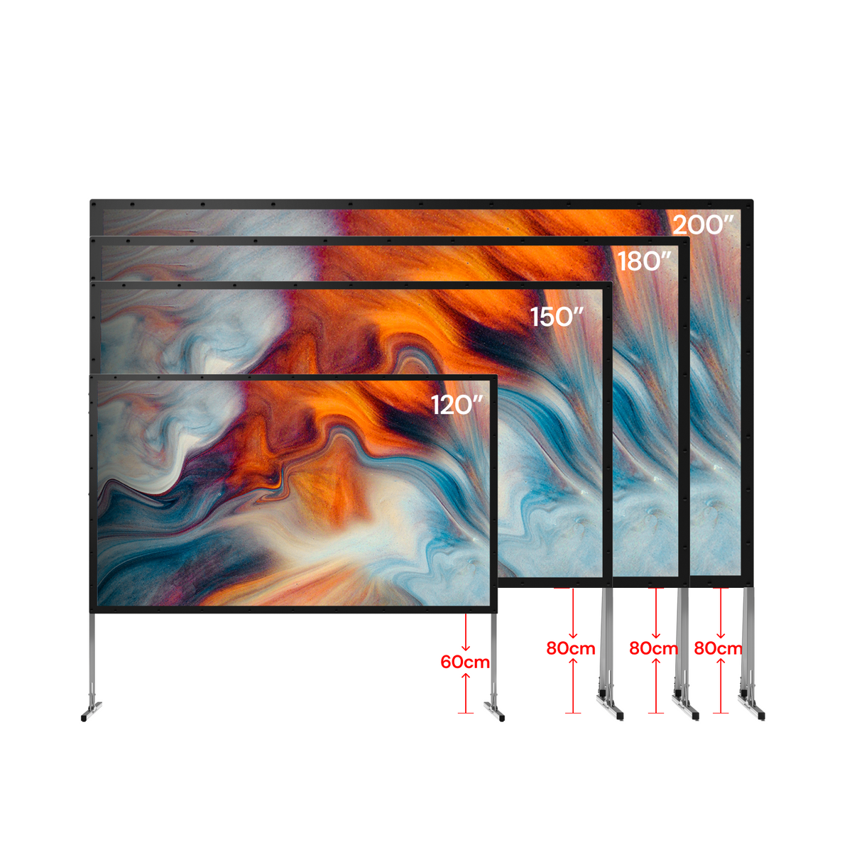 AWOL Valerion Outdoor Camping Portable Folding Matte White Screen