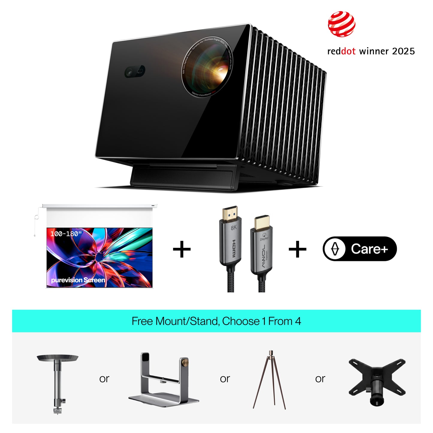 AWOL Valerion Max + FREE PureVision Anti-Speckle Motorized Screen (US)& 1-Year-Care