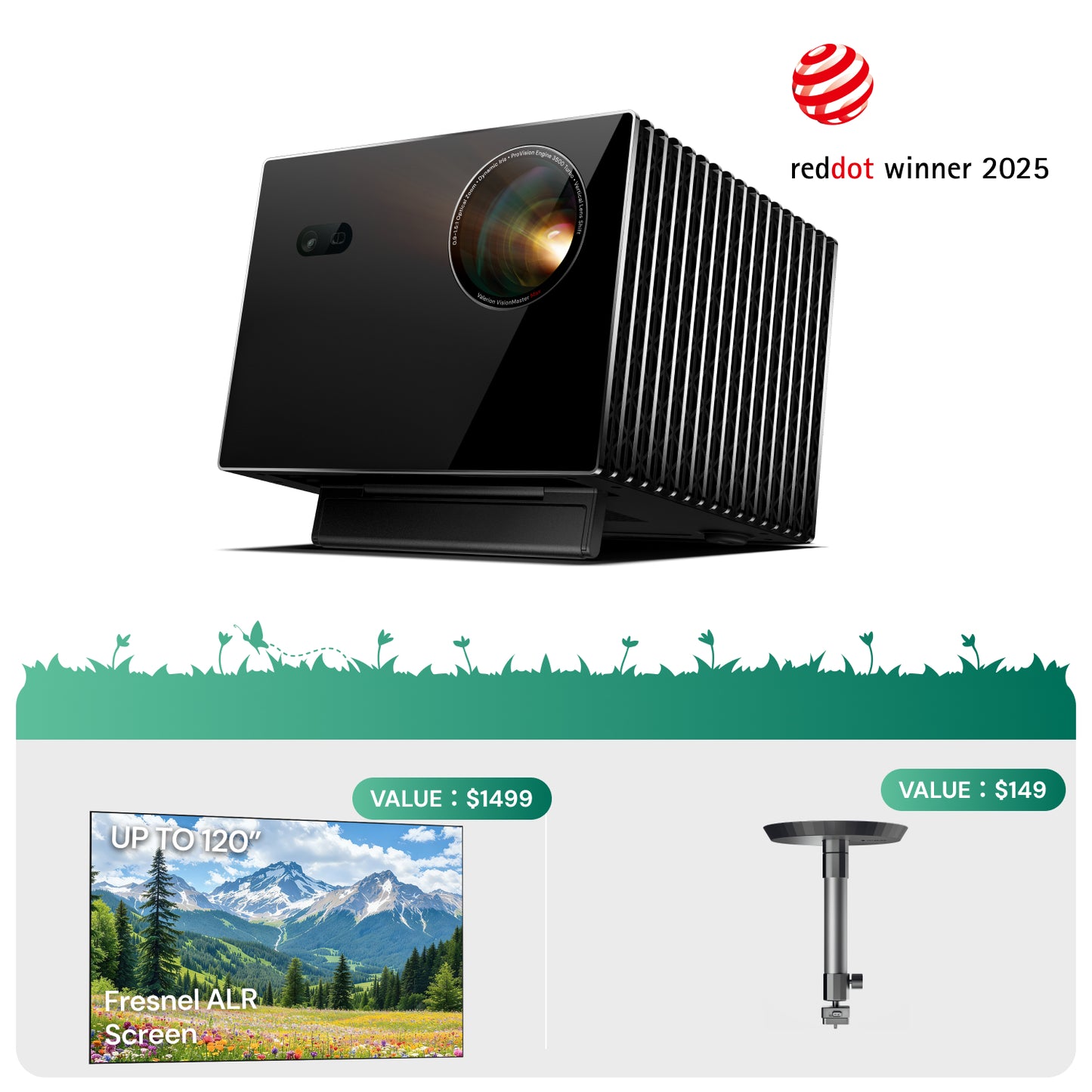 AWOL Valerion Max + FREE Fresnel ALR Screen & Ceiling Bracket