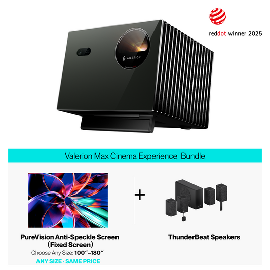 AWOL Valerion Pro 2 + PureVision Anti-Speckle Screen (Fixed Frame) + ThunderBeat Speaker