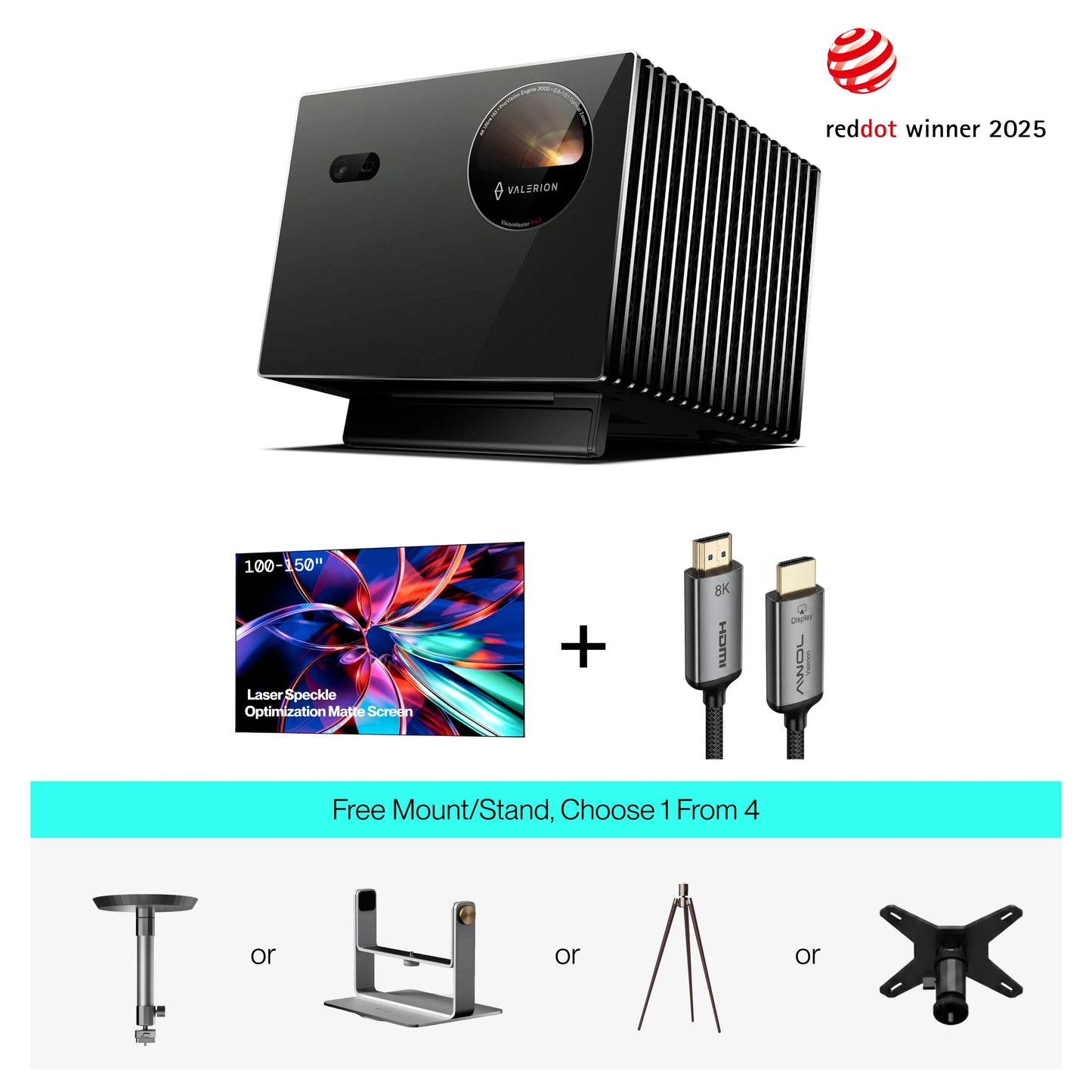 AWOL Valerion Pro 2+Free Laser Speckle Optimization Matte Screen & Accessories