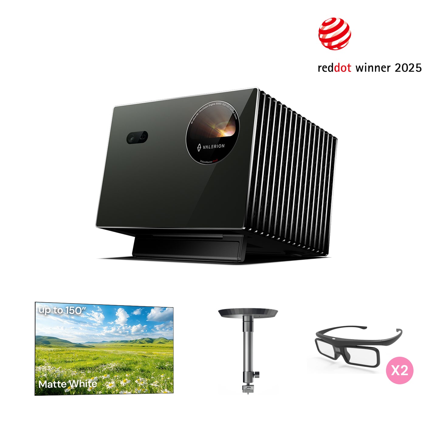 Pro2 +Free White Screen&Ceiling Bracket&3D glasses(EU€）