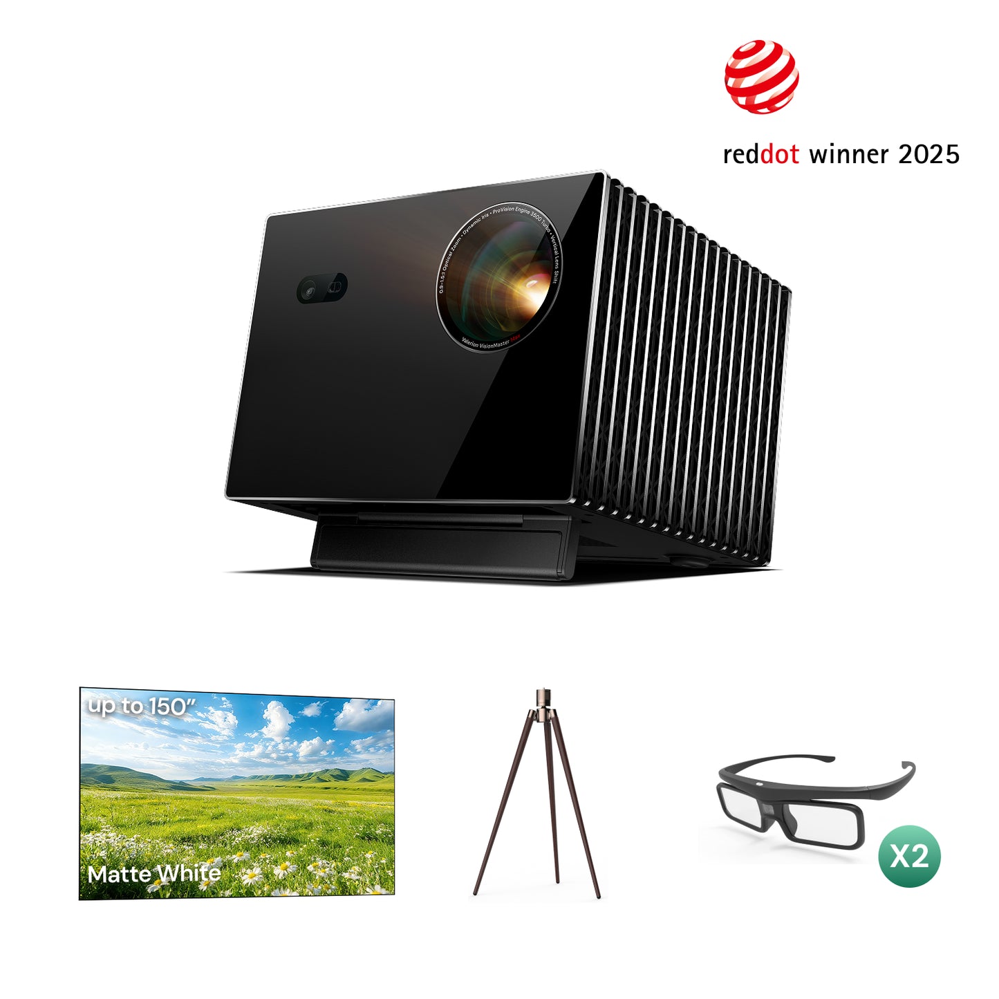 VisionMaster Max+ Stand+ White Screen + Free 3D Glasses (2 pairs)(EU€)