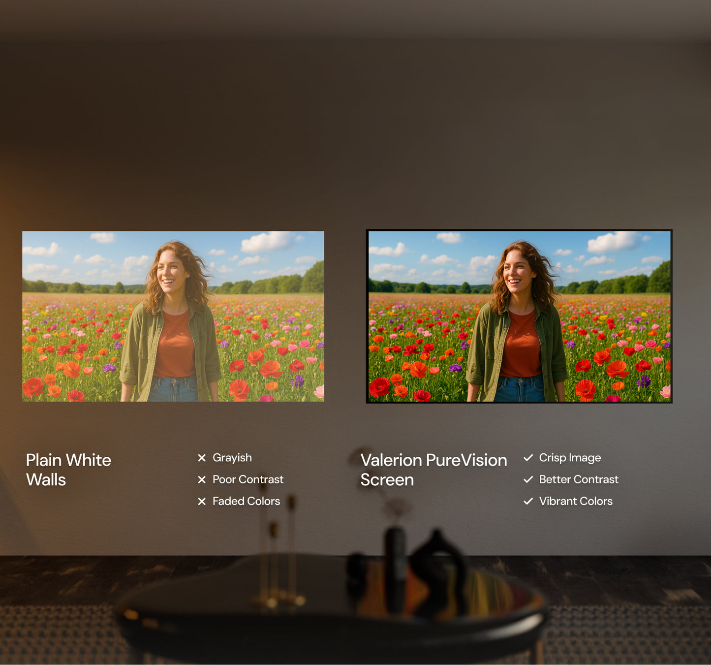 AWOL Valerion Max Cinema Audio Upgrade (Fixed Frame Screen + 4.1.2 Speaker + HDMI Cable Included)