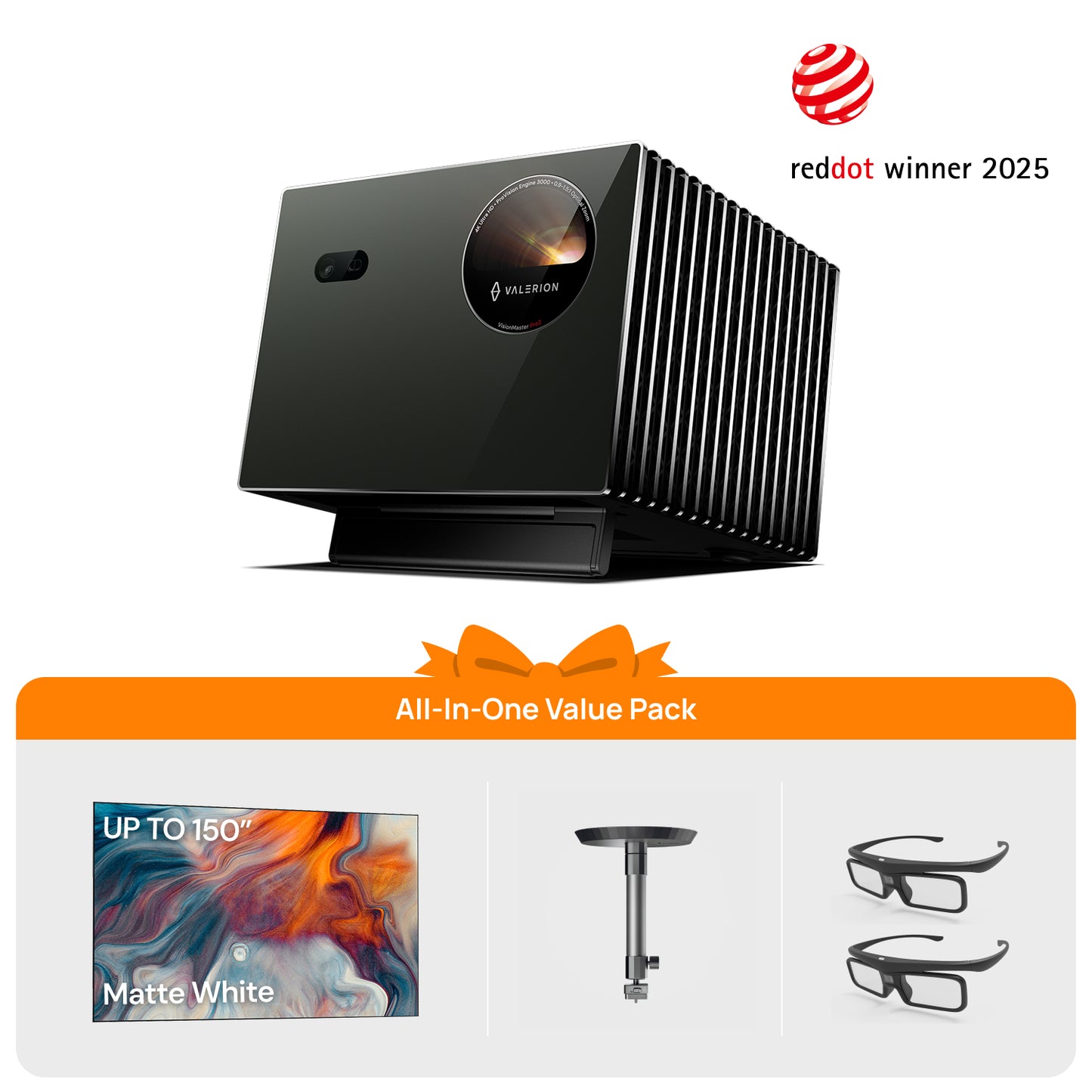 Pro2+Free White Screen&Ceiling Bracket&3D glasses(EU&UK)