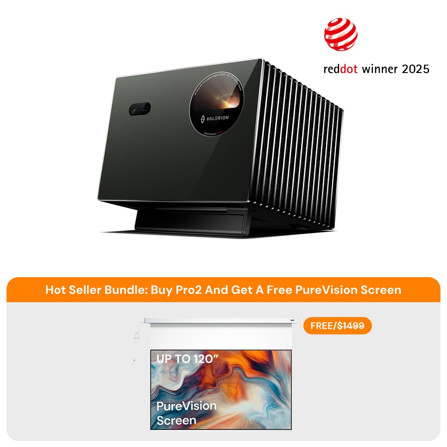 VisionMaster Pro2 + FREE PureVision Anti-Speckle Motorized Screen